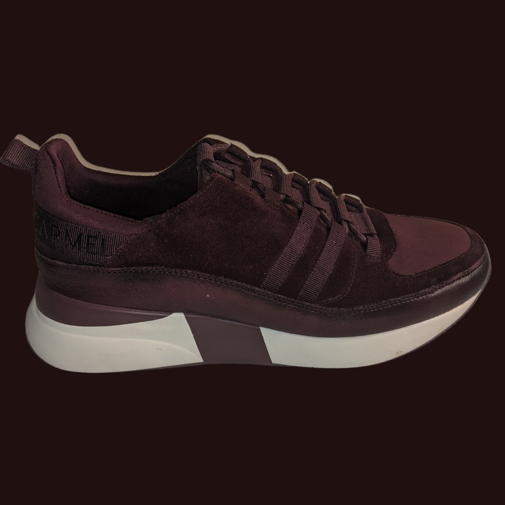 CARMELA Burgundy Leather Wedge Laced Trainer Size:9/ 40 M - Picture 10 of 11
